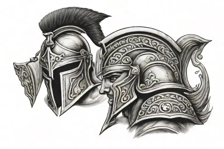 greek spartan tattoo design idea