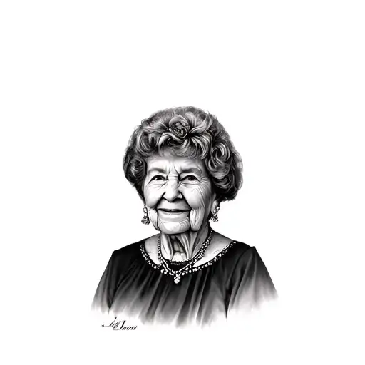 Grandmother Memorial tattoo design idea