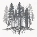 Redwood tree tattoo design idea