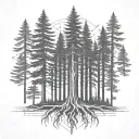 Redwood tree tattoo design idea