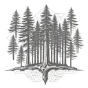 Redwood tree tattoo design idea