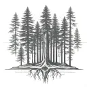 Redwood tree tattoo design idea
