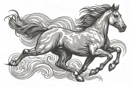 horse running tattoo design idea