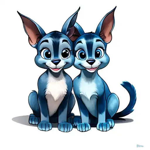 Disney's sisters Bluey and Bingo  tattoo design idea
