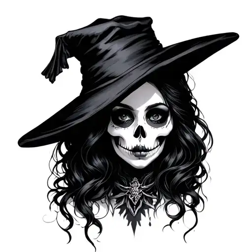 hot goth lady of death tattoo design idea