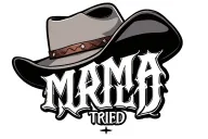 Western Font that says MAMA TRIED with a cowboy hat on top tattoo design idea