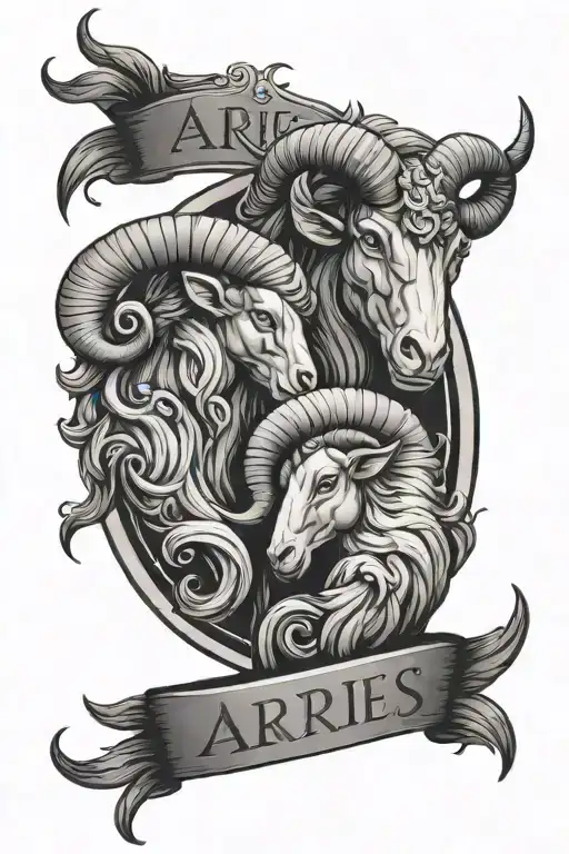 aries and capricorn tattoo design idea