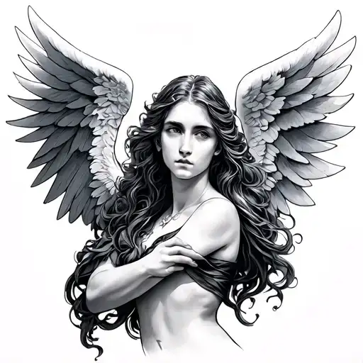 Gabriel Angel tattoo design idea