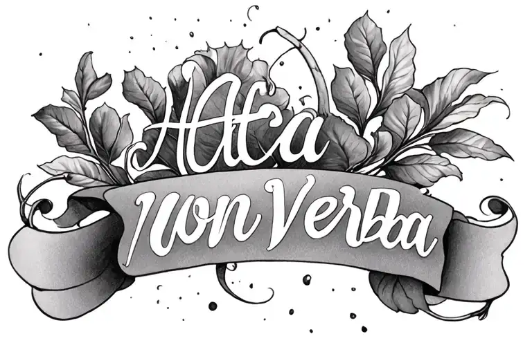 In cursive writing "Acta Non Verba" on the forearm  tattoo design idea