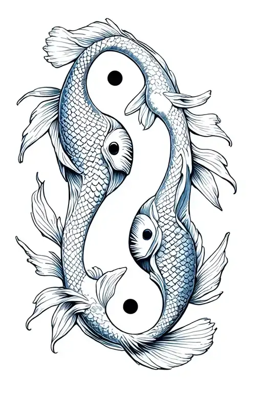 koi fish yin yang tattoo design idea