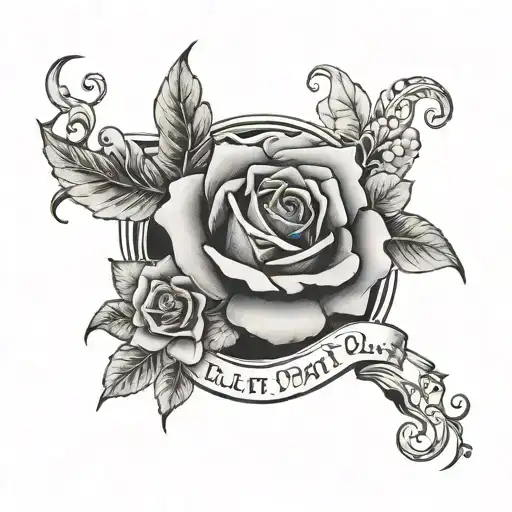 a neck simple tattoo with flowers and saying till death do us part tattoo design idea