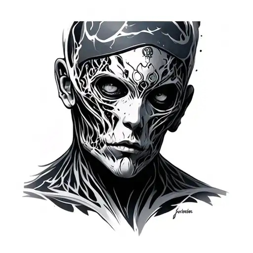 Humanoid tattoo design idea