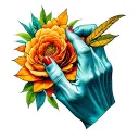 trust no one hand tattoo design idea