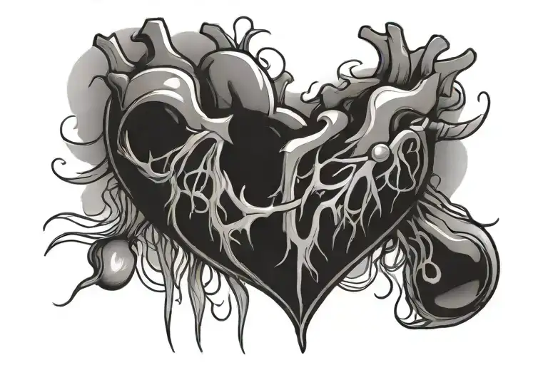 Heart beats tattoo design idea
