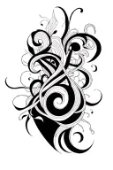 blackwork bold abstract bodysuit intertwined ornamental flourishes high-contrast  intricate aesthetic board raw strokes tattoo design idea