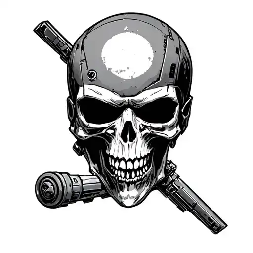 starship troopers death from above with a skull  tattoo design idea