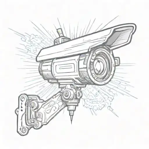Small sketch for tattoo - Saint Mary covers a surveillance camera a dollar tattoo design idea