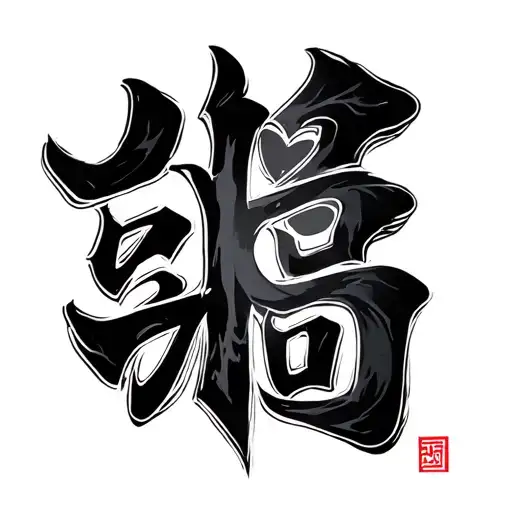hate and love kanji tattoo design idea
