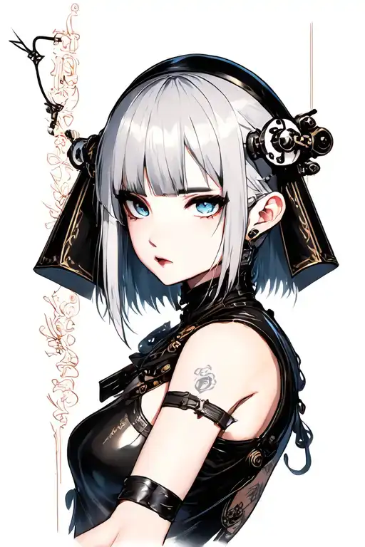 Automata 2B Fighting tattoo design idea