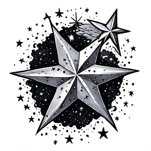 to the stars rough tattoo design idea