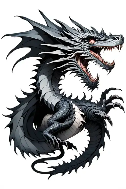 BIOMECHANIC DRAGON tattoo design idea