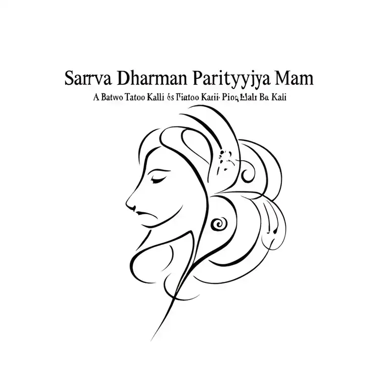 "Sarva Dharman Parityyajya Mam" Goddess Kali tattoo design idea
