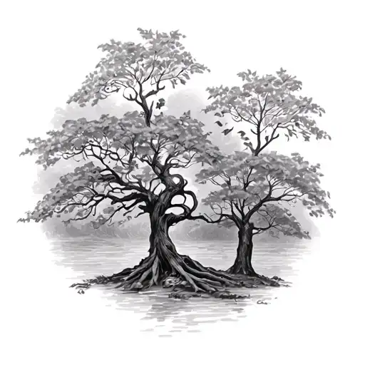 1900 in times new roman with leaves and trees growing tattoo design idea