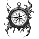 Compass Clock tattoo design idea