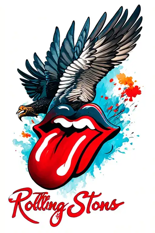 "The Rolling Stones" colombe qui s'envole enchaîner tattoo design idea