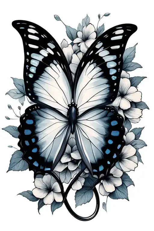 butterfly, infinity symbol intertwined tattoo design idea