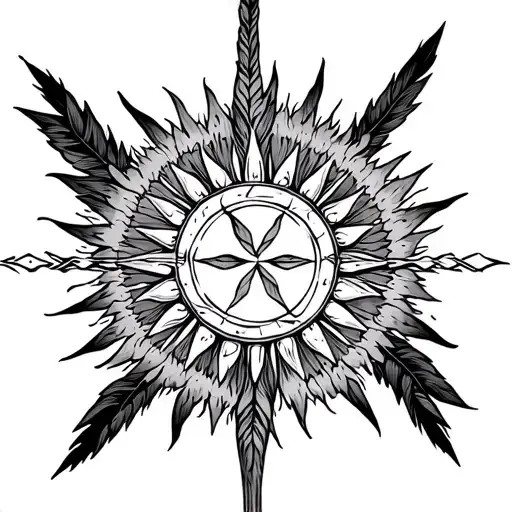 Blackfoot medicine wheel with the sun tattoo design idea