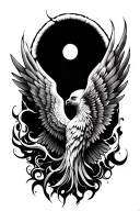 ícaro burn wings sun tattoo design idea