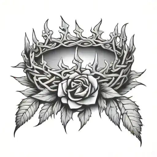 crown of thorns above a tiara  tattoo design idea