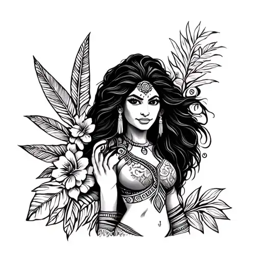 Hawaiian tribal moana the rock tattoo design idea