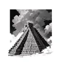 Mayan pyramids tattoo design idea