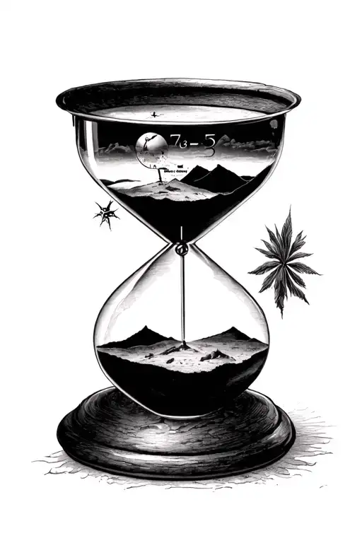 realistic sandclock where you dont see how much time is left. furthermore something with traveling around the world.  tattoo design idea