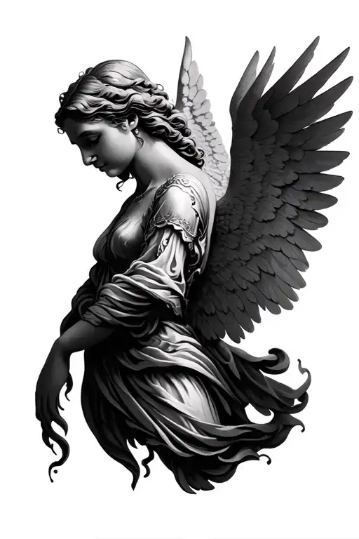 forearm detailed angel tattoo tattoo design idea
