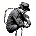 struggle, mechanic, sailor, chain, shame, sadness tattoo design idea