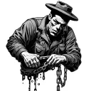 struggle, mechanic, sailor, chain, shame, sadness tattoo design idea