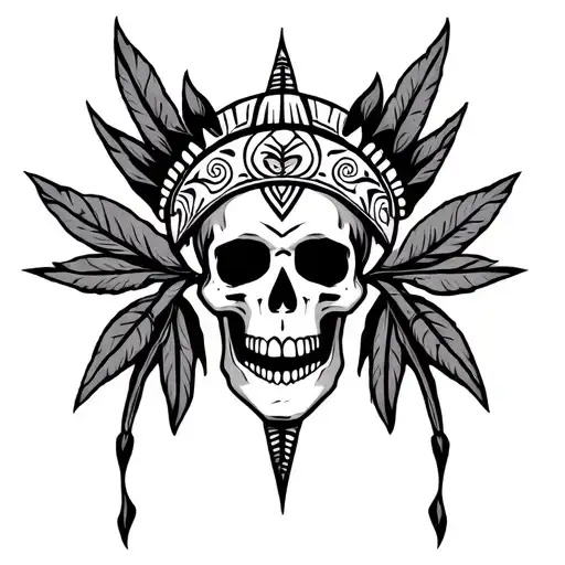 Yaqui native death symbol tattoo design idea