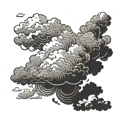 verticle  cloud background tattoo design idea