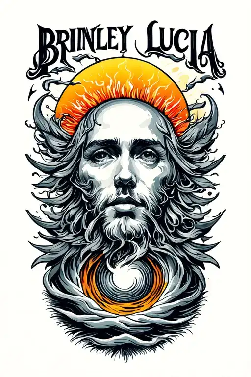 "Brinley Lucia" hurricane, storm, big sun tattoo design idea
