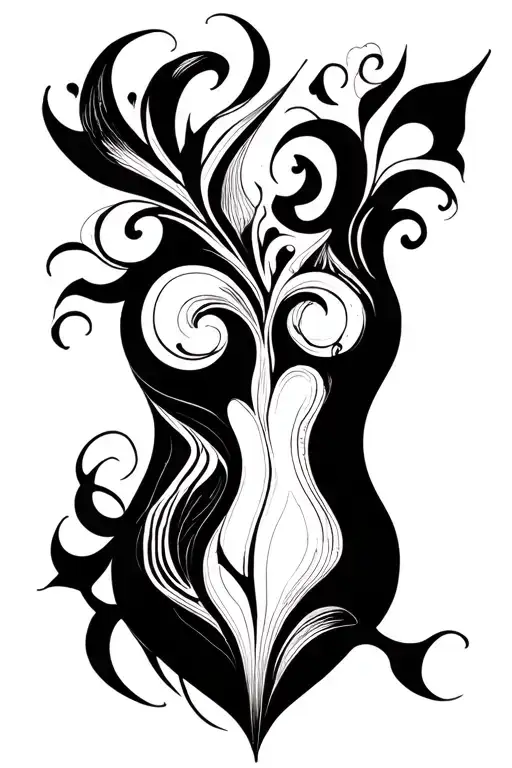 blackwork bold abstract bodysuit intertwined ornamental flourishes high-contrast  intricate aesthetic board raw strokes tattoo design idea