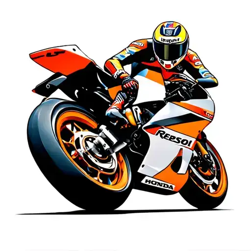 mick doohan wheelie honda repsol 500cc MotoGP motorcycle tattoo design idea