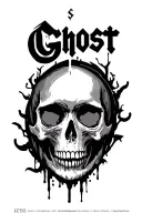 "Ghost " blessing skull tattoo design idea