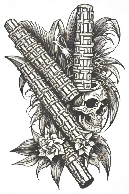 sugar cane tattoo design idea