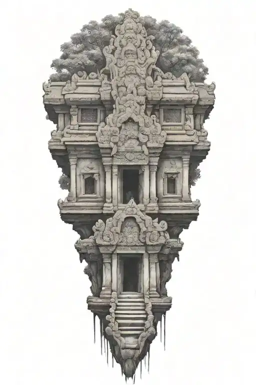 ta prohm temple tattoo design idea