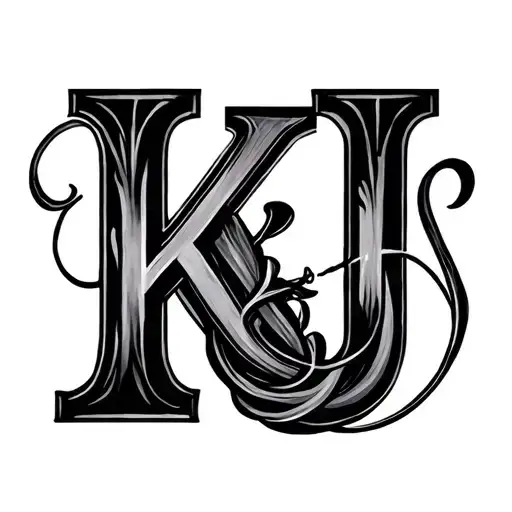 K and J intertwined tattoo design idea