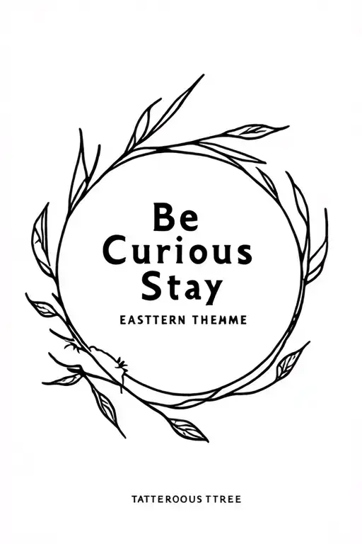 Be Curious Stay Curious with Eastern Theme tattoo design idea