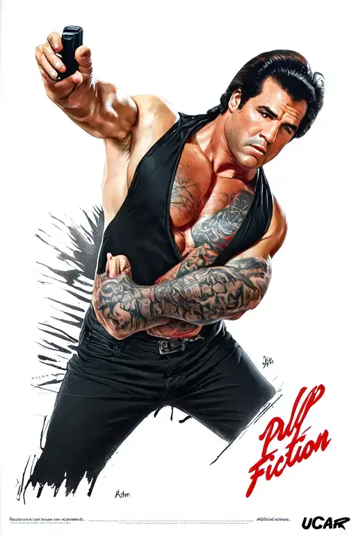 Pulp Fiction Film John Travolta, Saumuel Jacksen, USCAR tattoo design idea